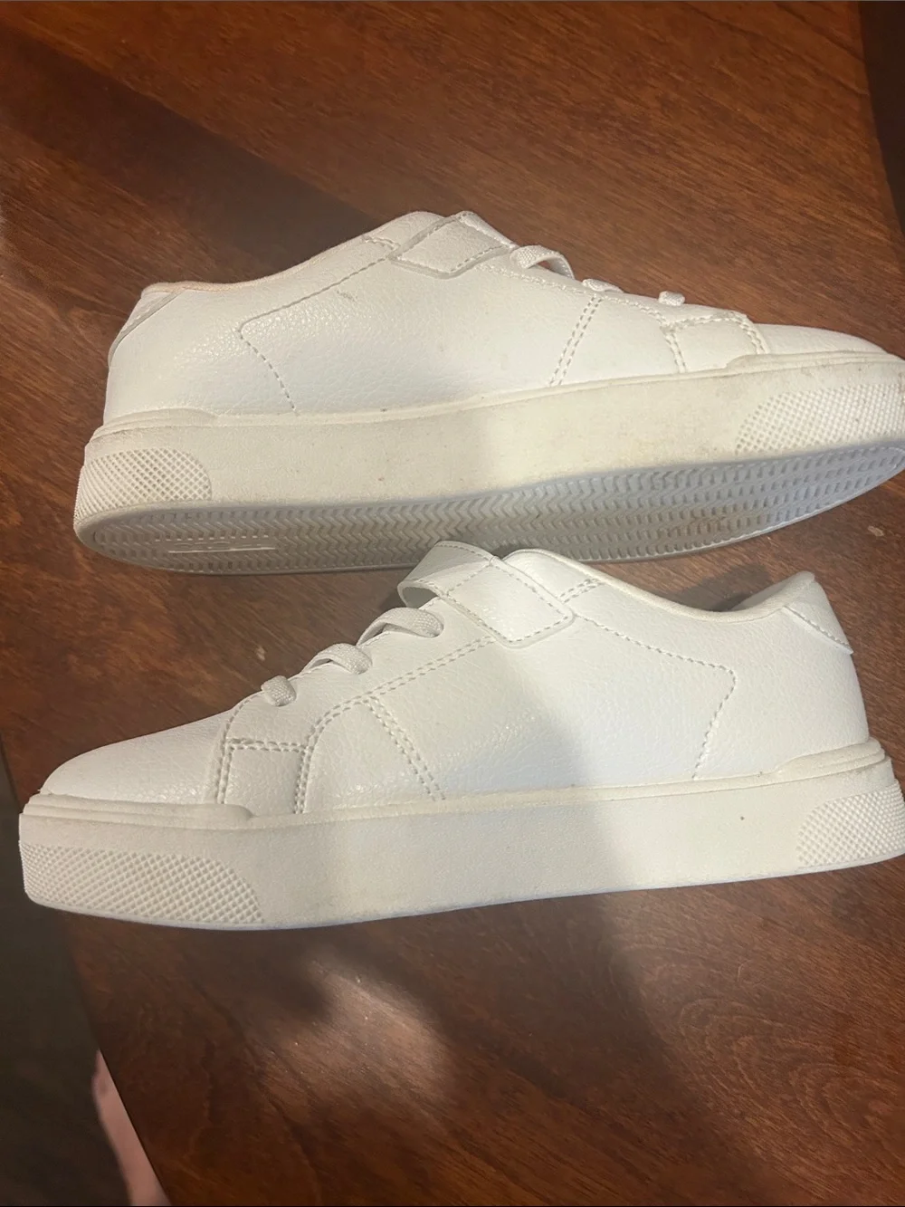 Ralph Lauren Polo Sutton Kids White Velcro & Lace Court Sneakers Size 1